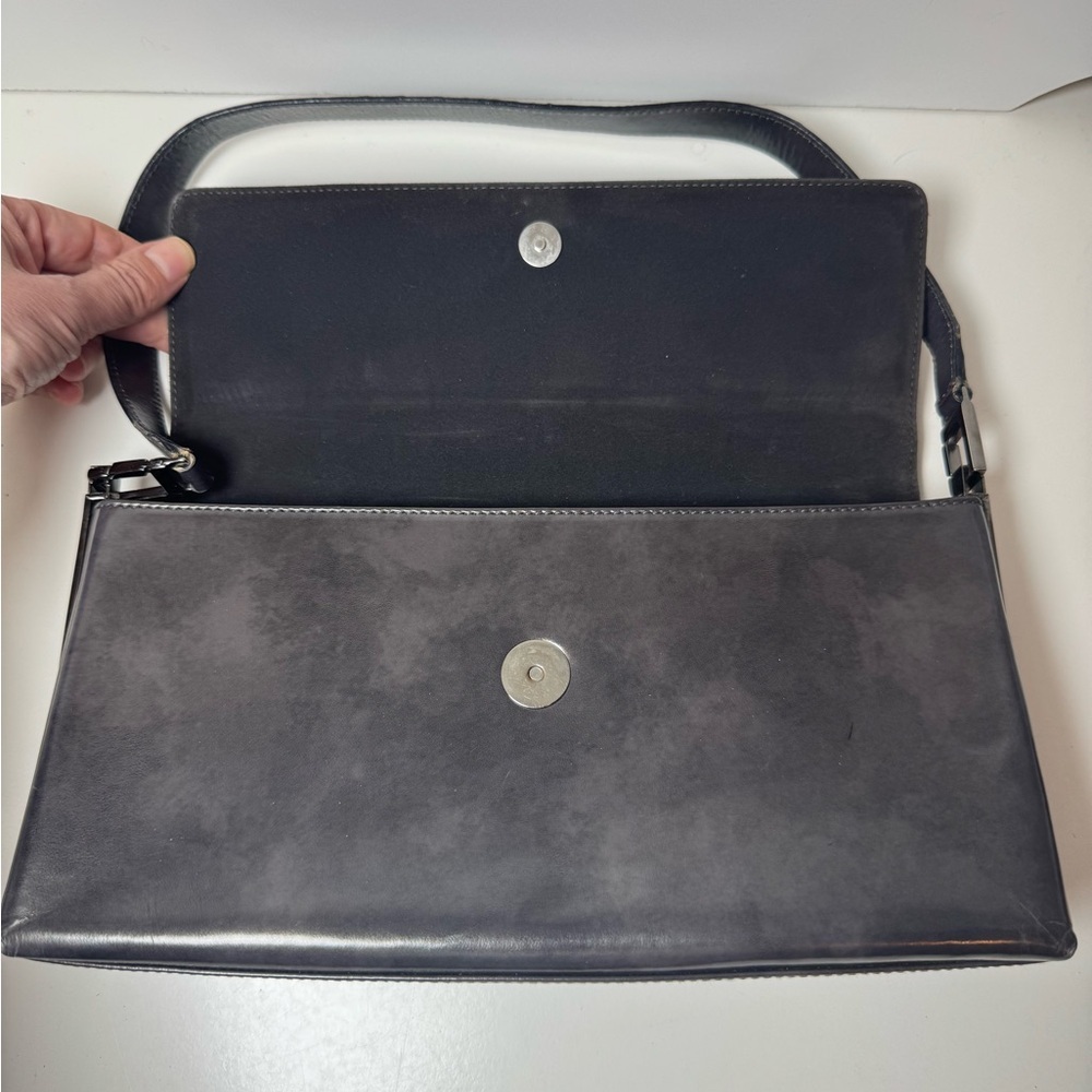 Salvatore Ferragamo Women’s Gray Patented Leather Shoulder Handbag - Picture 7 of 11